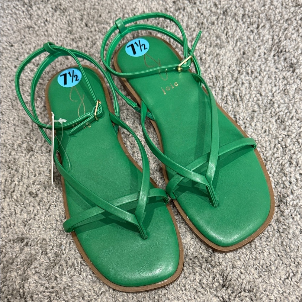 JOIE Green Strappy Sandals 7.5